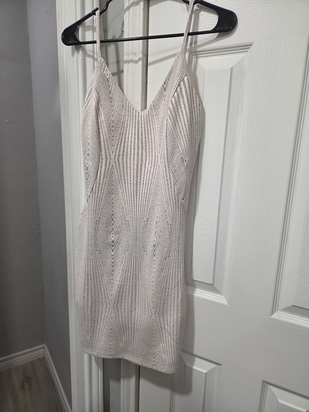 Spaghetti Strap Ivory Bodycon Dress